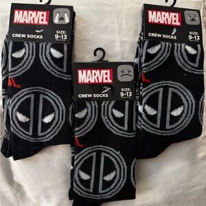 Marvel Black Crew Socks ( DeadPool)
